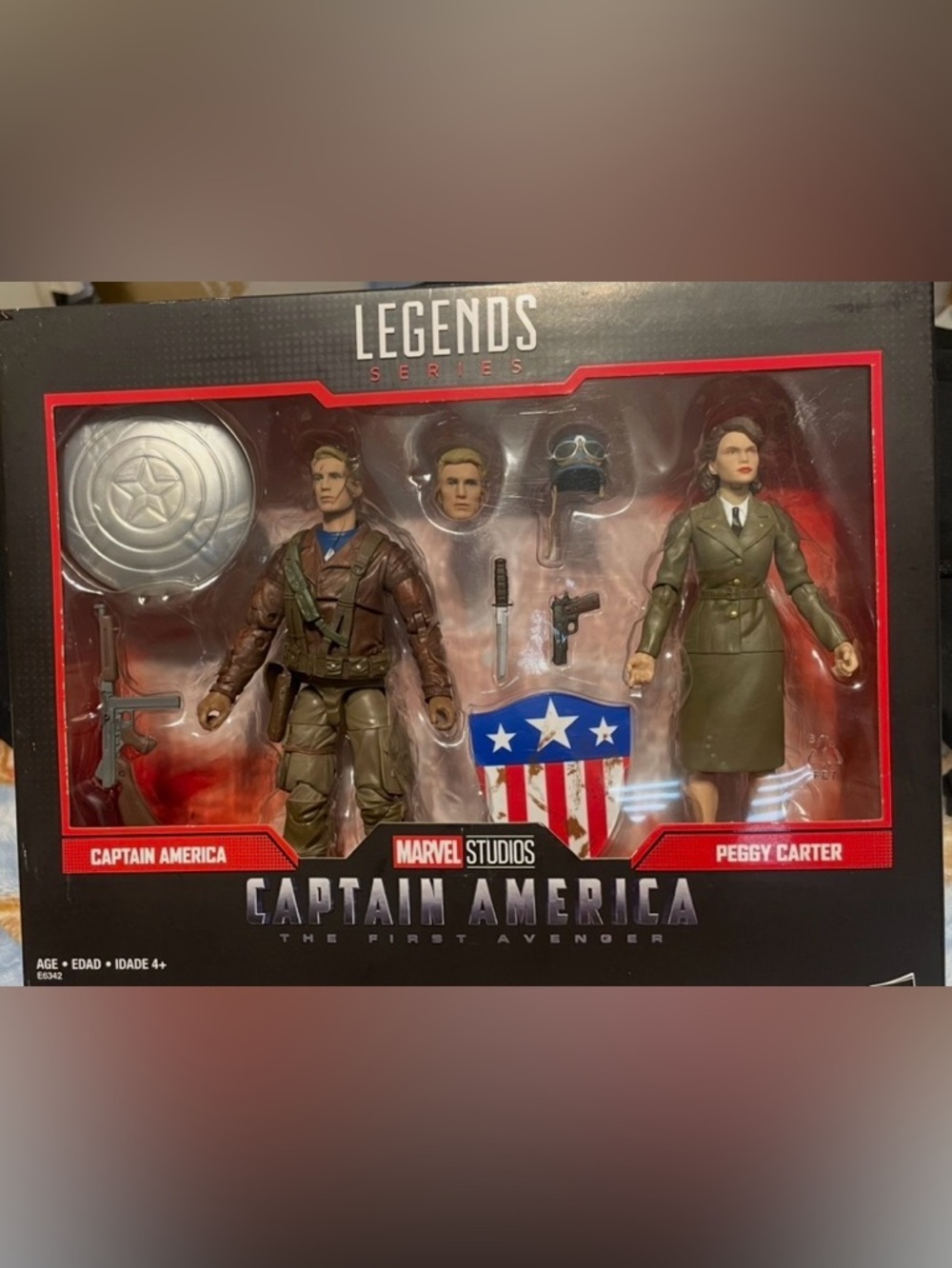 Marvel Legends Captain America Figure Set - Red, White, Blue, Brown, Olive